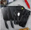 Set de Cuchillos de Cocina Premium (Acero Negro)